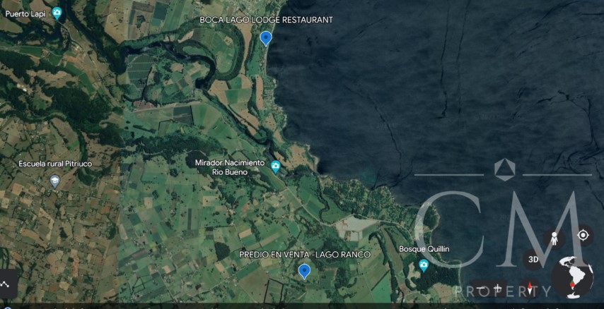 Parcela de 4,13 ha en Lago Ranco con vista al lago y volcanes. REBAJADA 10% julio 2024